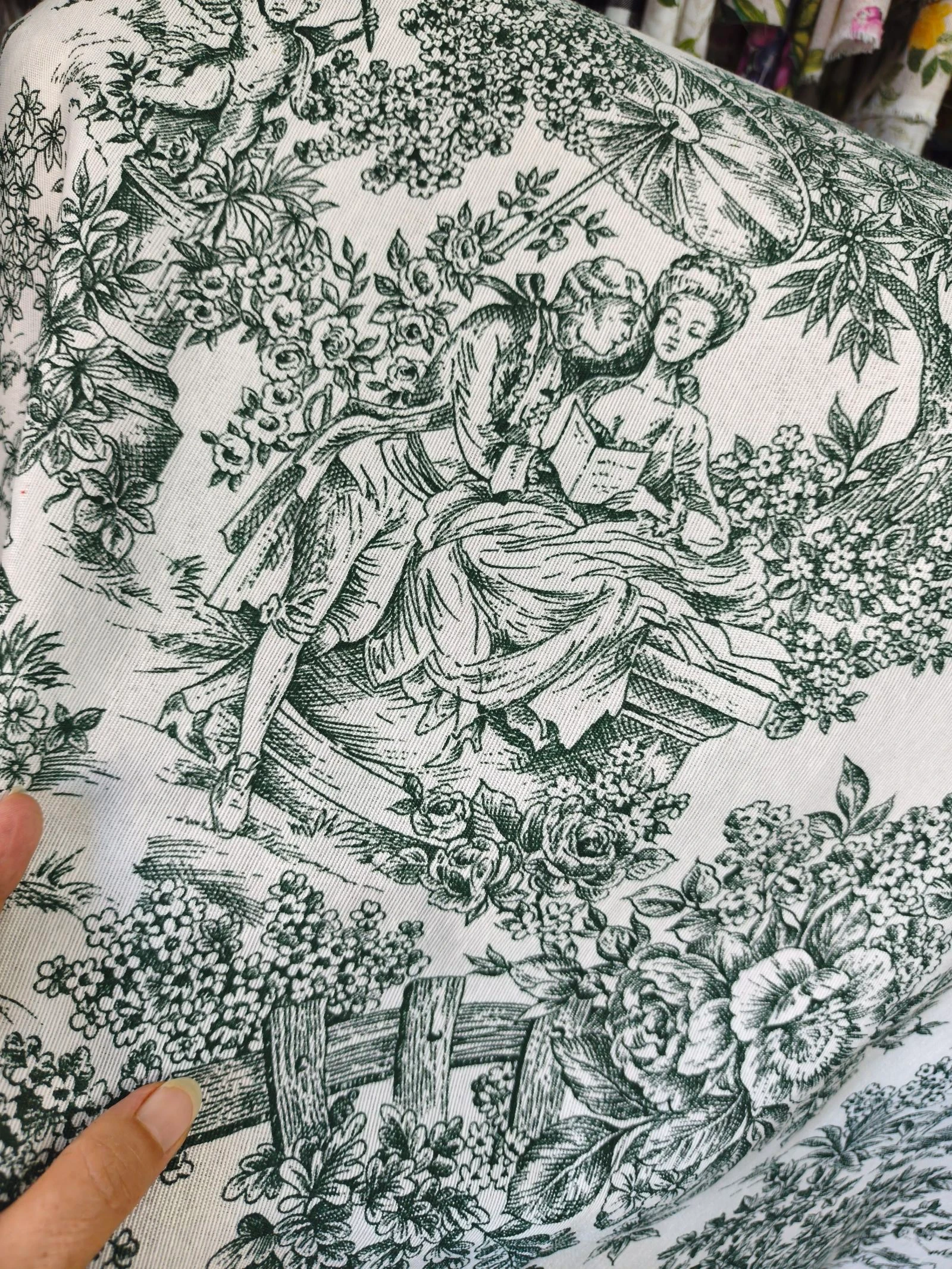 Tissu, retal de tela 2x1,40 de loneta algodón y acrílico – photo 2